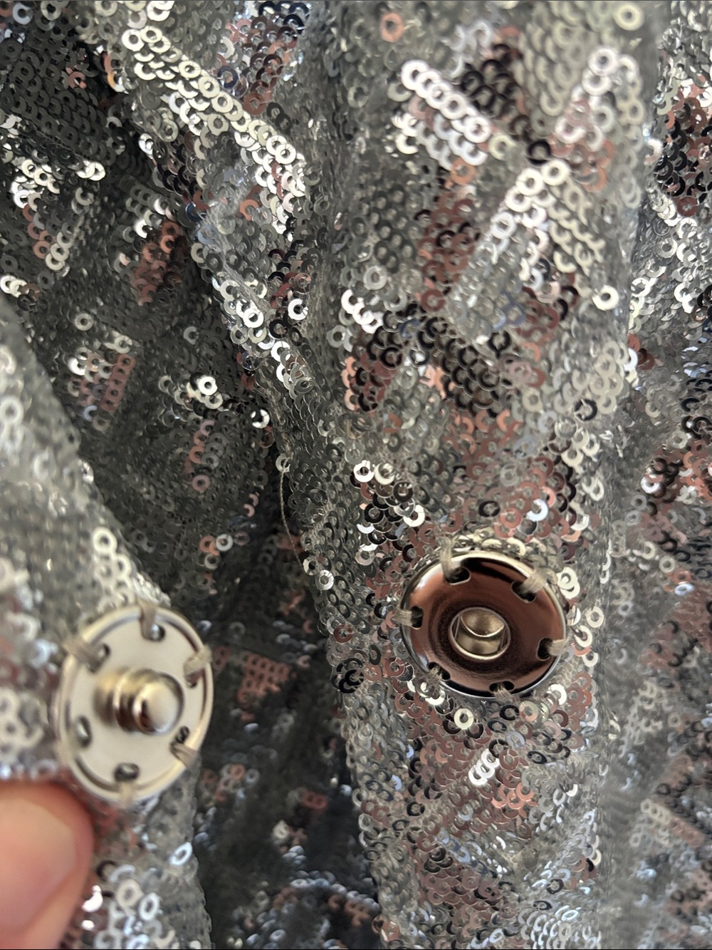 Eloquii Sequin Diamond Quilt Pattern Blazer + Wide-Leg Pant Suit Set - 22W Plus - Picture 7 of 11
